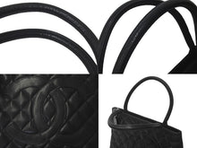 Load image into Gallery viewer, 極美品 CHANEL シャネル 復刻トートバック A01804 シール 無し キャビアスキン ブラック シルバープレート 中古 61620