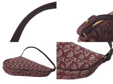Load image into Gallery viewer, Christian DIor クリスチャンディオール トロッター柄 サドル ポーチ レッド ワンショルダー MC1022 美品 中古 61622