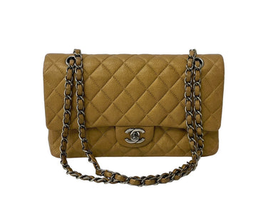 極美品 CHANEL シャネル Wフラップマトラッセ 25cm ショルダーバッグ ブロンズ ソフトキャビア 17番台 中古 61624