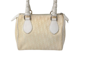 Christian Dior クリスチャンディオール ハンドバッグ トロッター ロゴ NLC44157 アイボリー レザー キャンバス 美品 中古 61627