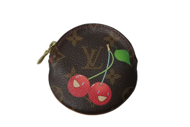 LOUIS VUITTON ルイヴィトン ポルトモネ ロン コインケース M95043 モノグラムチェリー 村上隆 ゴールド金具 美品 中古 61630