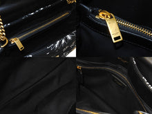 画像をギャラリービューアに読み込む, 極美品 YVES SAINT LAURENT イヴ サンローラン ルルチェーンショルダーバッグ ペイズリー柄 エスパドリーユ ブラック 中古 61632 