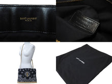 画像をギャラリービューアに読み込む, 極美品 YVES SAINT LAURENT イヴ サンローラン ルルチェーンショルダーバッグ ペイズリー柄 エスパドリーユ ブラック 中古 61632 