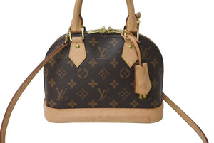 LOUIS VUITTON ルイヴィトン アルマBB ハンドバッグ M53152 モノグラムキャンバス ブラウン ゴールド金具 良品 中古 61634