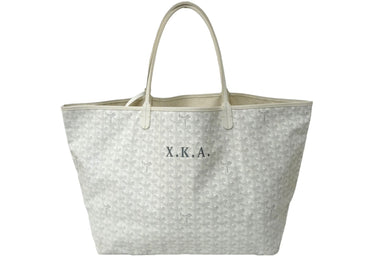 GOYARD ゴヤール サンルイGM トートバッグ ホワイト グレー マーカージュ有り 美品 中古 61635