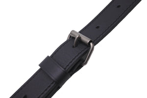 極美品 LOUIS VUITTON ルイヴィトン ショルダーストラップ レザー ブラック マットシルバー金具 中古 61643