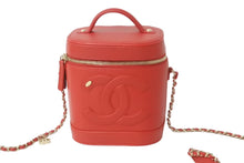 Load image into Gallery viewer, 極美品 CHANEL シャネル 2wayチェーンバニティバッグ 27番台 ココマーク カーフスキン レッド ゴールド金具 中古 61646