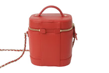 Load image into Gallery viewer, 極美品 CHANEL シャネル 2wayチェーンバニティバッグ 27番台 ココマーク カーフスキン レッド ゴールド金具 中古 61646