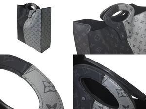 LOUIS VUITTON ルイ ヴィトン モノグラム エクリプス スプリット トートバック M43816 18SS シルバー ブラック 美品 中古 61647