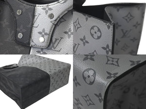 LOUIS VUITTON ルイ ヴィトン モノグラム エクリプス スプリット トートバック M43816 18SS シルバー ブラック 美品 中古 61647