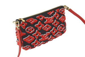 LOUIS VUITTON ルイヴィトン×ウルスフィッシャー ポシェット アクセソワール M45548 タフテッド モノグラム レッド 美品 中古 61650