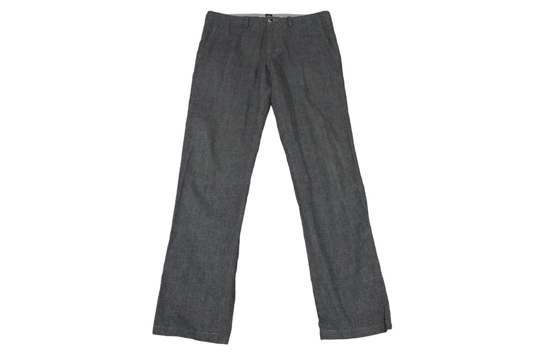 極美品 HUGO BOSS ヒューゴボス ブラック レーベル レギュラー フィット パンツ グレー Crigan1-3-W サイズ48 中古 61670