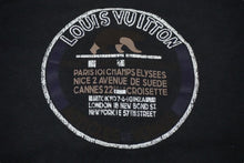 Load image into Gallery viewer, LOUIS VUITTON ルイヴィトン 半袖Ｔシャツ サイズM プリント ブラック コットン シルク RM122M 良品 中古 61672