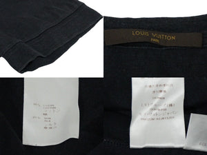 LOUIS VUITTON ルイヴィトン 半袖Ｔシャツ サイズM プリント ブラック コットン シルク RM122M 良品 中古 61672