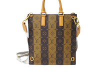 Load image into Gallery viewer, LOUIS VUITTON ルイヴィトン サックプラ メッセンジャー トートバッグ NIGO M45969 モノグラムストライプ ブラウン 美品 中古 61681