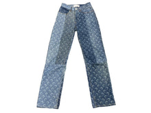 Load image into Gallery viewer, Marine Serre マリーンセル WHITE LINE パッチワーク デニムパンツ P009ICONW Sサイズ インディゴ ブルー 総柄 月 美品 中古 61689