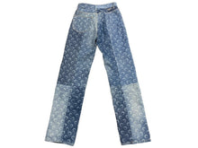 Load image into Gallery viewer, Marine Serre マリーンセル WHITE LINE パッチワーク デニムパンツ P009ICONW Sサイズ インディゴ ブルー 総柄 月 美品 中古 61689