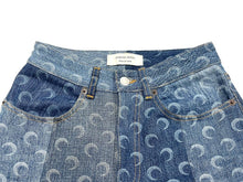 Load image into Gallery viewer, Marine Serre マリーンセル WHITE LINE パッチワーク デニムパンツ P009ICONW Sサイズ インディゴ ブルー 総柄 月 美品 中古 61689
