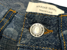 Load image into Gallery viewer, Marine Serre マリーンセル WHITE LINE パッチワーク デニムパンツ P009ICONW Sサイズ インディゴ ブルー 総柄 月 美品 中古 61689