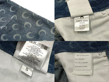Load image into Gallery viewer, Marine Serre マリーンセル WHITE LINE パッチワーク デニムパンツ P009ICONW Sサイズ インディゴ ブルー 総柄 月 美品 中古 61689