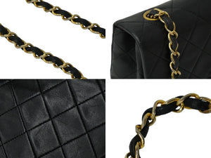 CHANEL シャネル ミニマトラッセ20 チェーンショルダーバッグ 1番台 ラムスキン ブラック ゴールド金具 良品 中古 61693