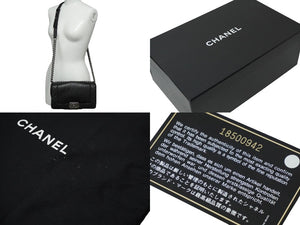 CHANEL シャネル ボーイシャネル チェーン ショルダーバッグ A92193 18番台 カーフスキン ブラック ヴィンテージシルバー金具 美品 中古 61694