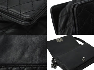 CHANEL シャネル ボーイシャネル チェーン ショルダーバッグ A92193 18番台 カーフスキン ブラック ヴィンテージシルバー金具 美品 中古 61694