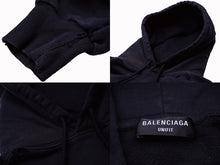 Load image into Gallery viewer, BALENCIAGA バレンシアガ パーカー 22SS メタルオーバーサイズ サイズ3 プリント ブラック コットン 697879 美品 中古 61725