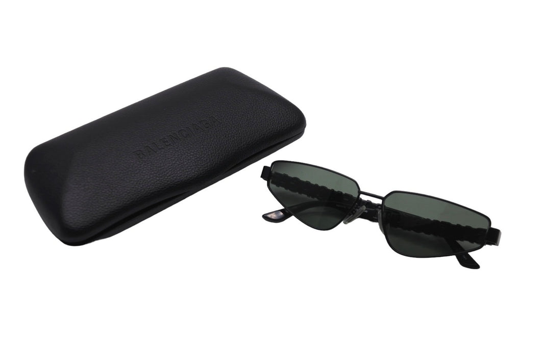 BALENCIAGA バレンシアガ サングラス サイズ61□15-145 ブラック プラスチック ロゴモチーフ BB0107S 美品 中古 61726