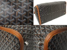 画像をギャラリービューアに読み込む, GOYARD ゴヤール クロワジュール55 ボストンバッグ ヘリンボーン PVC コーティングキャンバス ブラウン 美品 中古 61731
