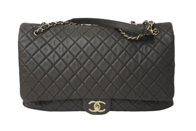 極美品 CHANEL シャネル ジャンボ マトラッセ ショルダーバッグ カーキ チェーンショルダー デカマト 中古 61732