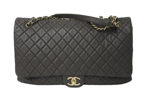 極美品 CHANEL シャネル ジャンボ マトラッセ ショルダーバッグ カーキ チェーンショルダー デカマト 中古 61732
