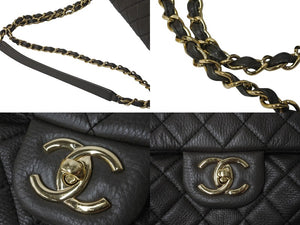 極美品 CHANEL シャネル ジャンボ マトラッセ ショルダーバッグ カーキ チェーンショルダー デカマト 中古 61732
