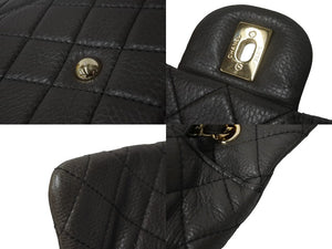 極美品 CHANEL シャネル ジャンボ マトラッセ ショルダーバッグ カーキ チェーンショルダー デカマト 中古 61732