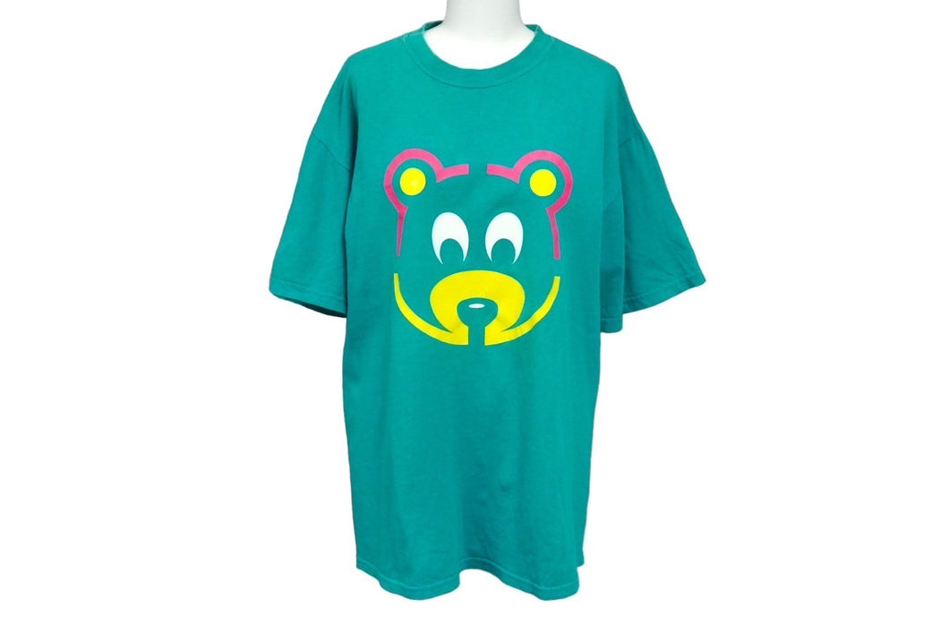 Kanye West カニエウエスト 2005年 ヴィンテージ プリント 半袖Ｔシャツ ターコイズ クマ Ye ラッパー サイズM 良品 中古 61743