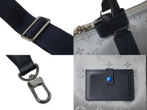 極美品 LOUIS VUITTON ルイヴィトン ボストンバッグ M44170 キーポルバンドリエール50 モノグラムサテライト シルバー 中古 61747