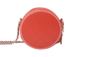 極美品 CHANEL シャネル ショルダーバッグ 27番台 チェーンショルダー ココマーク ラムスキン ラウンド レッド AP0060 中古 61749