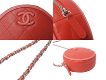 Load image into Gallery viewer, 極美品 CHANEL シャネル ショルダーバッグ 27番台 チェーンショルダー ココマーク ラムスキン ラウンド レッド AP0060 中古 61749