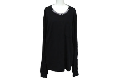 CHROME HEARTS クロムハーツ 長袖Ｔシャツ 首ロゴ CHロゴ ブラック コットン サイズL 良品 中古 61751