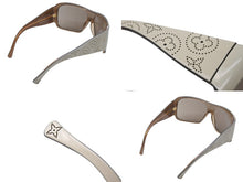 画像をギャラリービューアに読み込む, 極美品 LOUIS VUITTON ルイ ヴィトン サングラス Z0173E ホワイト ダークブラウン ゴールド金具 中古 61753