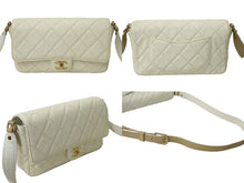 Load image into Gallery viewer, 新品同様 CHANEL シャネル ショルダーバッグ マトラッセ ココマーク 31番台 ホワイト ベージュ レザー ゴールド金具 中古 61769