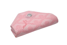 画像をギャラリービューアに読み込む, GOYARD ゴヤール コインケース 小銭入れ ヘリンボーン柄 ピンク レザー PVC シルバー金具 良品 中古 61774