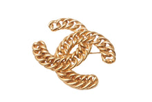 Load image into Gallery viewer, 極美品 CHANEL シャネル ヴィンテージ チェーンココマーク ビッグブローチ ゴールド GP 中古 61778