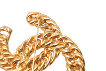 Load image into Gallery viewer, 極美品 CHANEL シャネル ヴィンテージ チェーンココマーク ビッグブローチ ゴールド GP 中古 61778