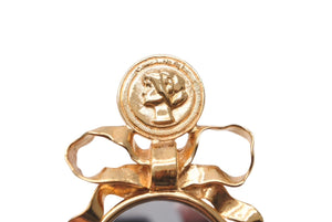 CHANEL シャネル ココマーク ミラー リボン ヴィンテージ ブローチ ゴールド アクセサリー レディース 小物 美品 中古 61779