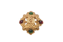 Load image into Gallery viewer, CHANEL シャネル カラーストーン ゴールド ブローチ 94A グリーン レッド ゴールド金具 アクセサリー 美品 中古 61781