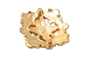 CHANEL シャネル カラーストーン ゴールド ブローチ 94A グリーン レッド ゴールド金具 アクセサリー 美品 中古 61781
