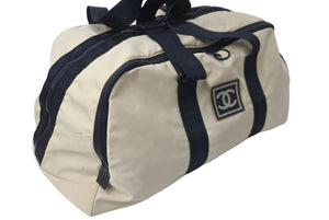 CHANEL シャネル スポーツライン ボストンバッグ 7番台 ベージュ ブラック ココマーク ナイロン 良品 中古 61784