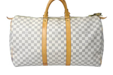 Load image into Gallery viewer, LOUIS VUITTON ルイヴィトン キーポル 50 ボストンバッグ N41430 ダミエアズールキャンバス ホワイト 良品 中古 61790