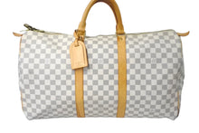 Load image into Gallery viewer, LOUIS VUITTON ルイヴィトン キーポル 50 ボストンバッグ N41430 ダミエアズールキャンバス ホワイト 良品 中古 61790